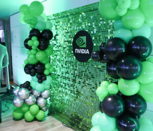 Backdrop office party event styling